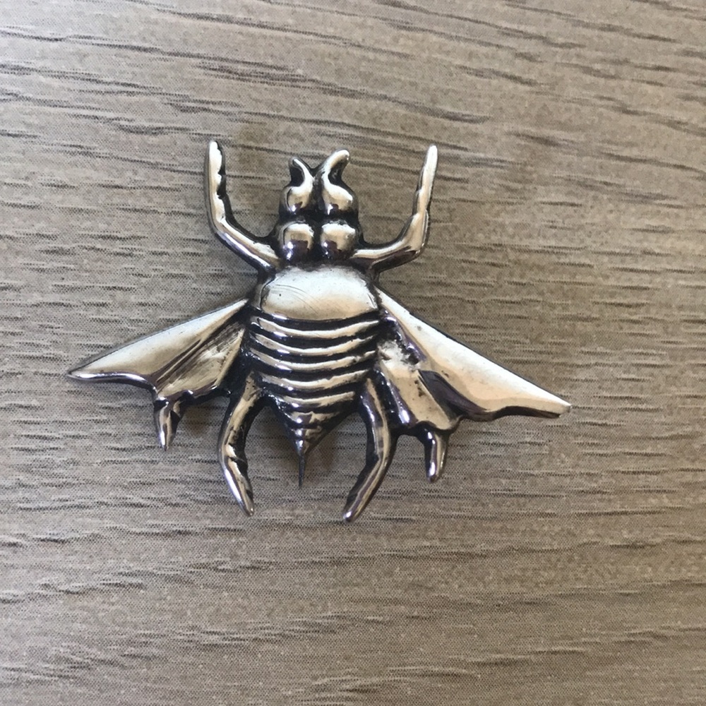 Sterling silver bug brooch